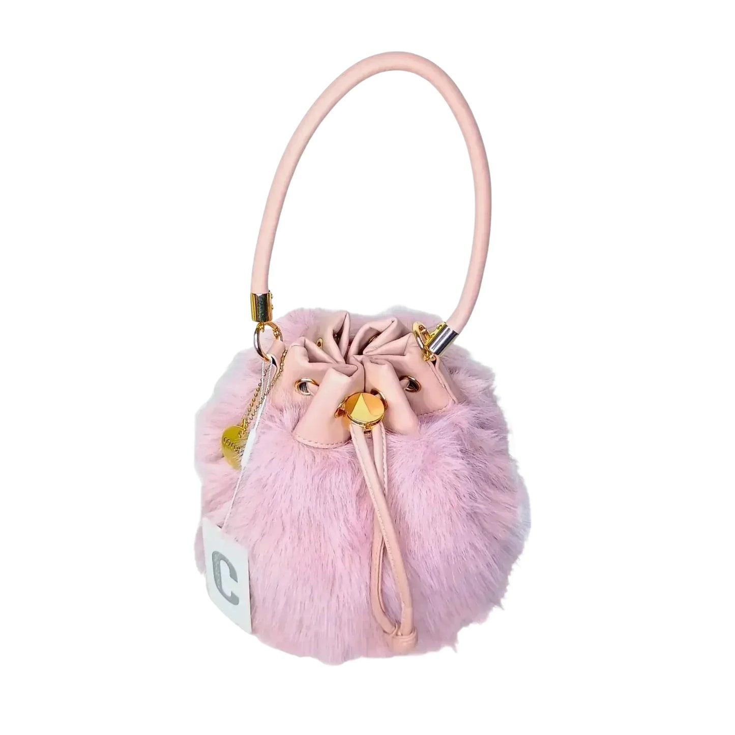 Bucket Bag Faux Fur with Shoulder Strap - MS-8394