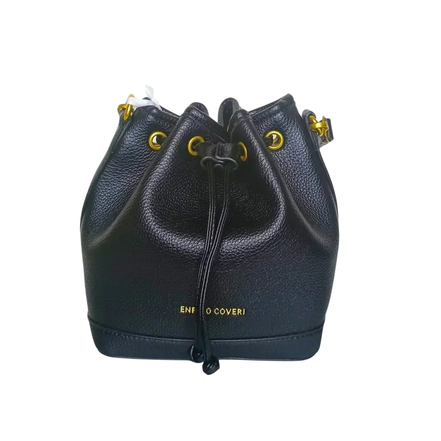 Leather Bucket Bag in Bright Pink and Black