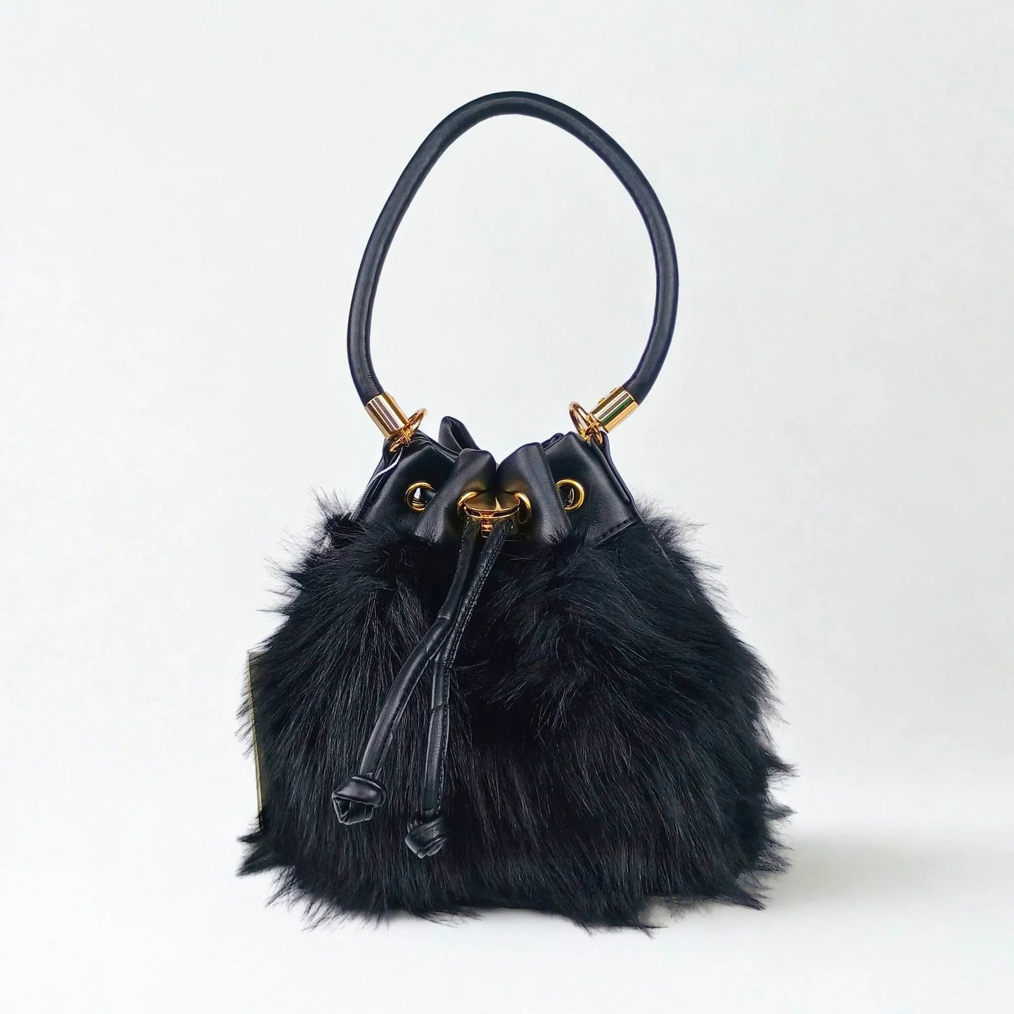 Bucket Bag Faux Fur with Shoulder Strap - MS-8394