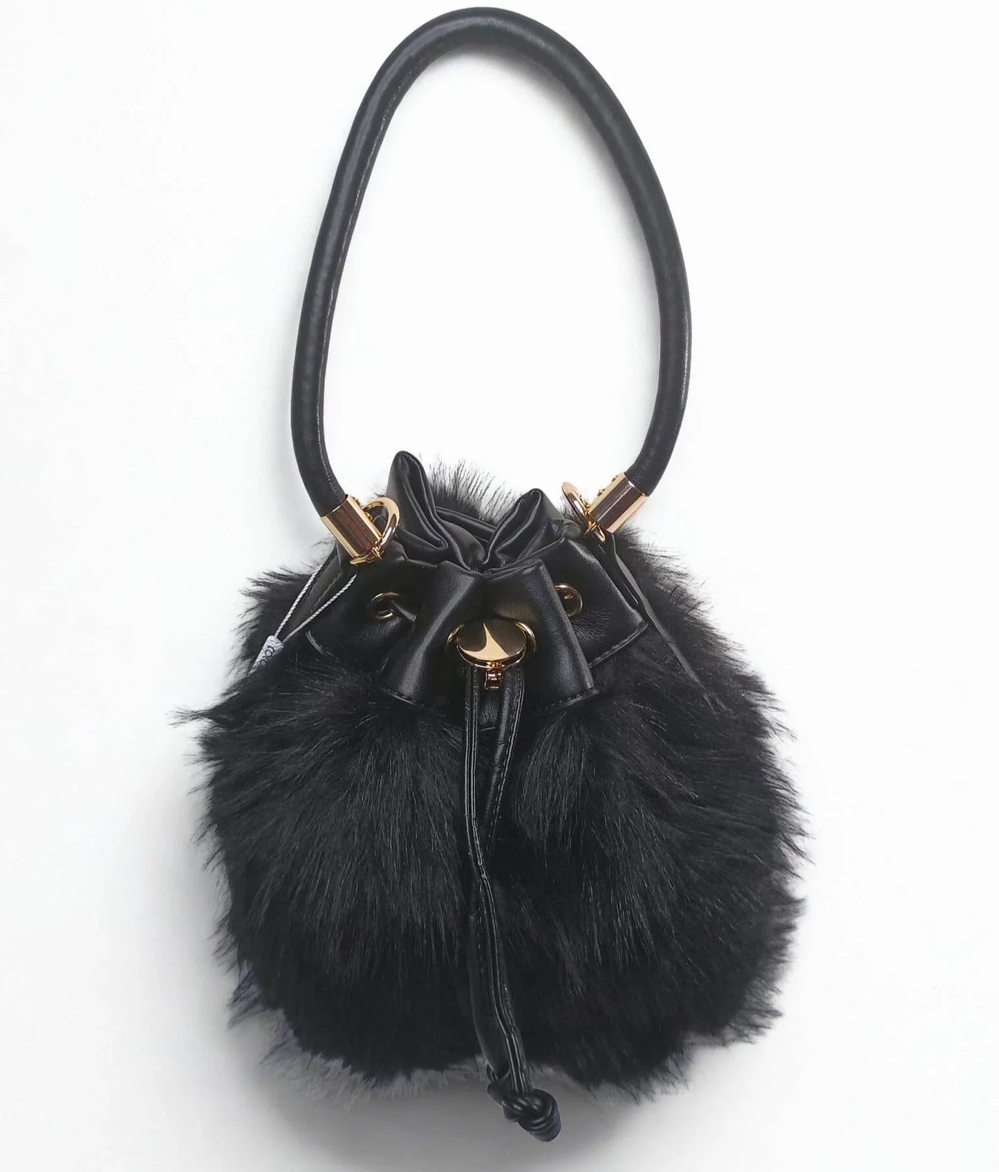 Bucket Bag Faux Fur with Shoulder Strap - MS-8394