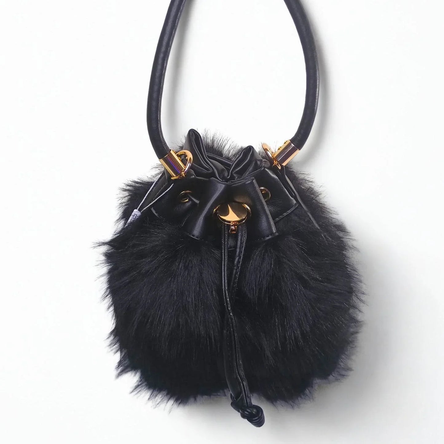Bucket Bag Faux Fur with Shoulder Strap - MS-8394