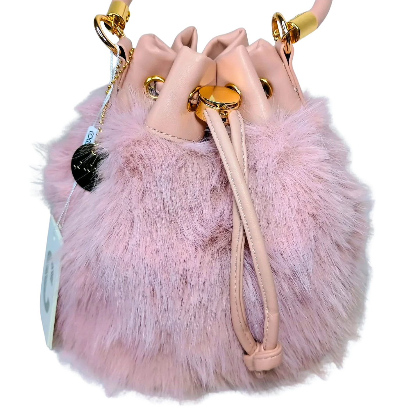 Bucket Bag Faux Fur with Shoulder Strap - MS-8394