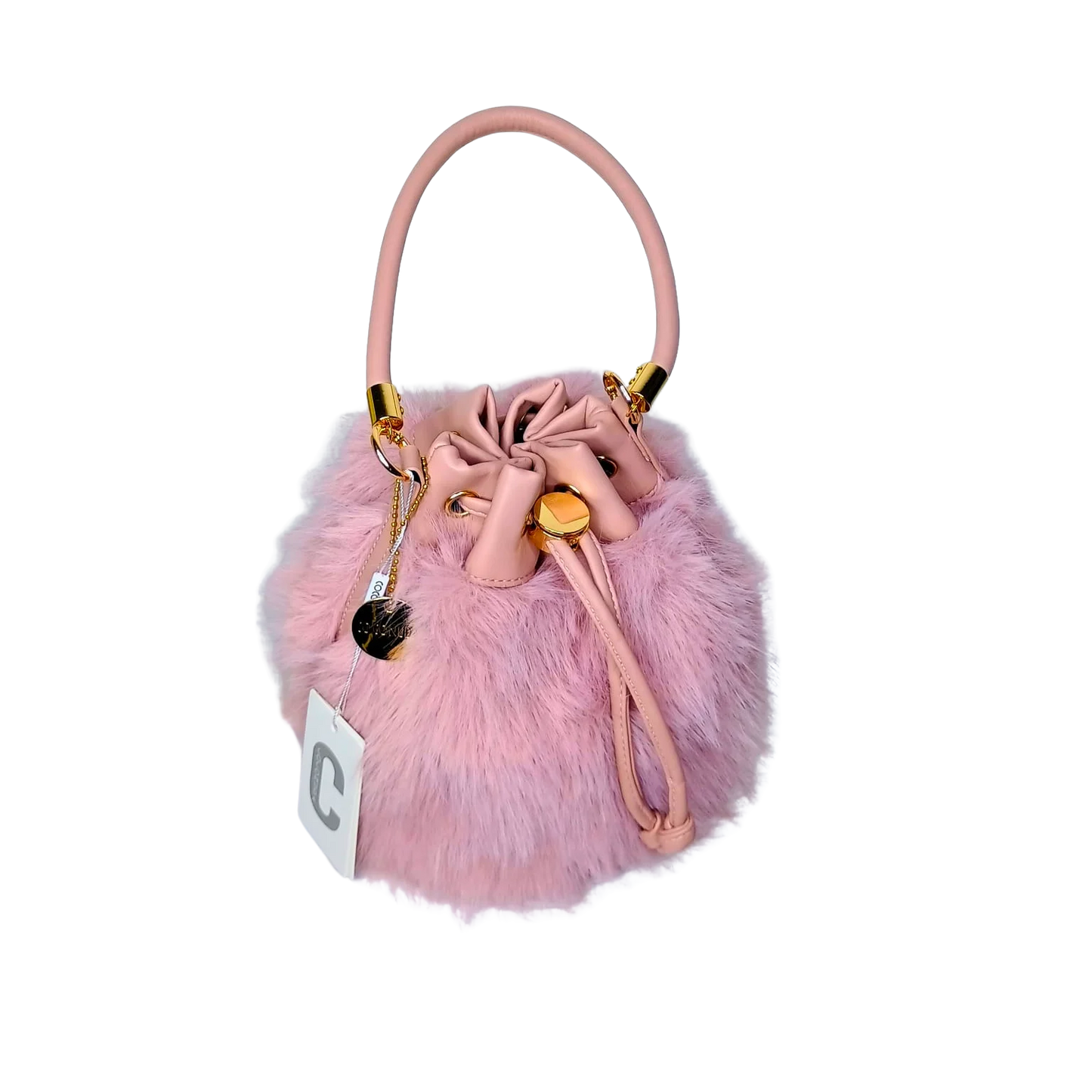 Bucket Bag Faux Fur with Shoulder Strap - MS-8394