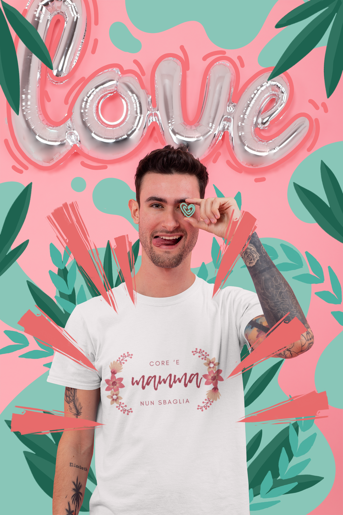 CUORE DI MAMMA NON SBAGLIA MAMMONE T_SHIRT UNISEX